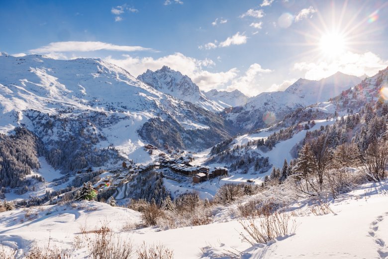 Vue sur les stations des 3 Vallées, entre Méribel et Courchevel.