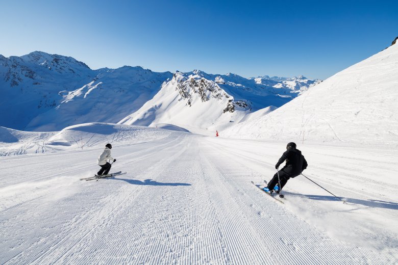 Pistes au calme à Méribel en janvier, hors vacances scolaires.
